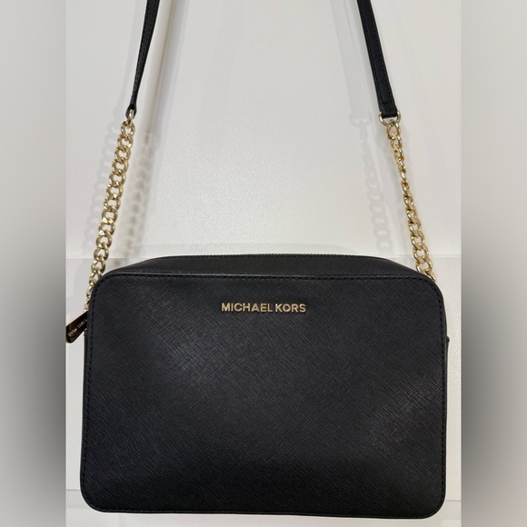 Michael Kors Jet Set Large Crossbody Saffiano Leather Bag, Black - Picture 5 of 9